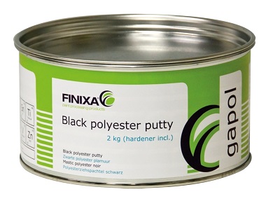 FINIXA GAPOL POLYESTER BLACK PUTTY 2KG + HARDENER 